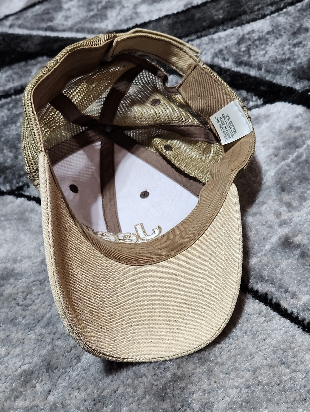 JEEP EMBROIDERED TAN/KHAKI MESH TRUCKER CAP HAT - Picture 8 of 11